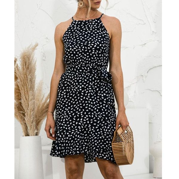 casual dresses women black polka dot print halter mini dress 2021 boho beach holiday ruffle sleeveless summer sashes short, Black;gray
casual dresses women black polka dot print halter mini dress 2021 boho beach holiday ruffle sleeveless summer sashes short, Black;gray