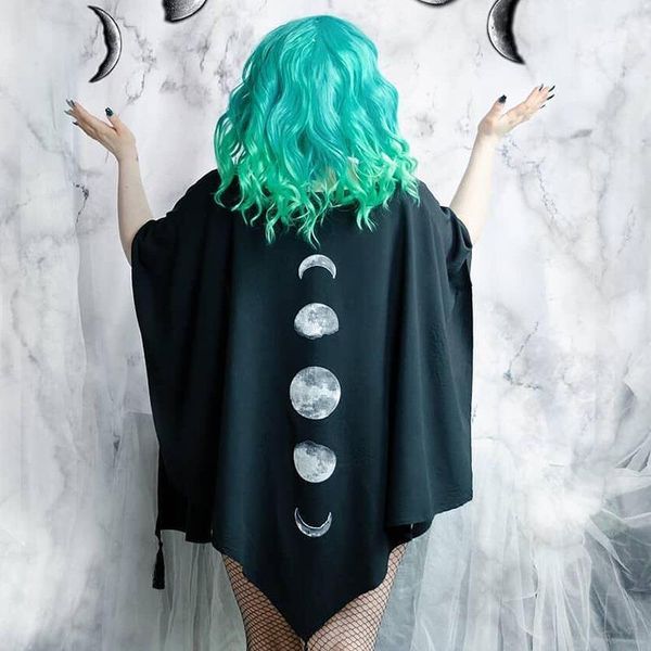dark v neck gothic moon womens t shirts printed tassel loose bat harajuku fashion streetwear punk cape for girl, White
dark v neck gothic moon womens t shirts printed tassel loose bat harajuku fashion streetwear punk cape for girl, White