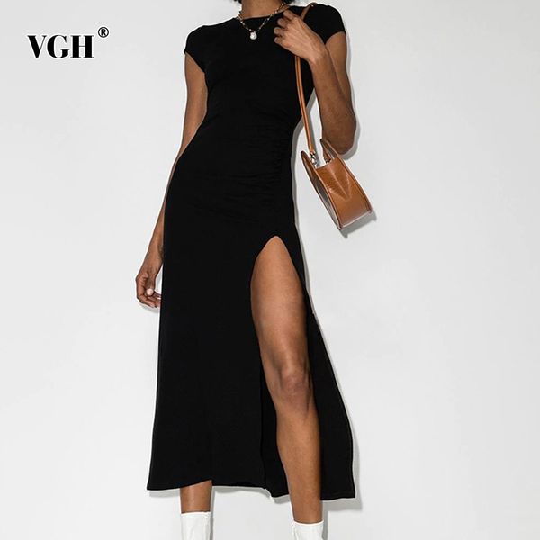 vgh black split dress for women o neck short sleeve high waist ruched slim midi dresses female summer fashion clothing 210421, Black;gray
vgh black split dress for women o neck short sleeve high waist ruched slim midi dresses female summer fashion clothing 210421, Black;gray