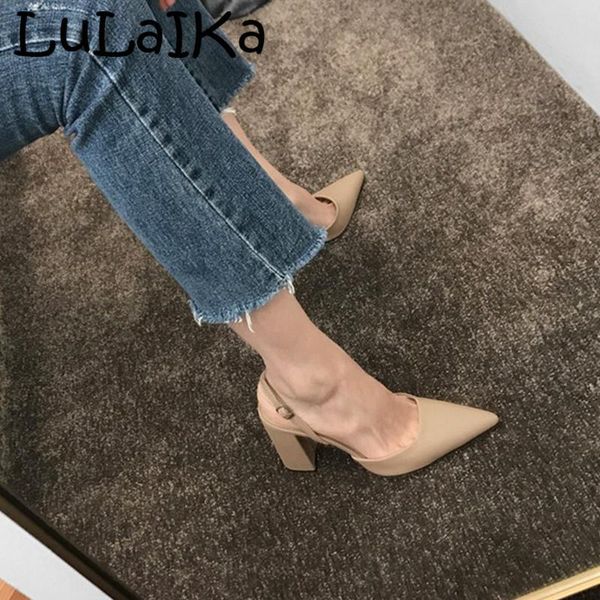 dress shoes 2021 women spring summer leather pointed toe word buckle thick heel sandals baotou hollow wild luxury party high heels, Black
dress shoes 2021 women spring summer leather pointed toe word buckle thick heel sandals baotou hollow wild luxury party high heels, Black