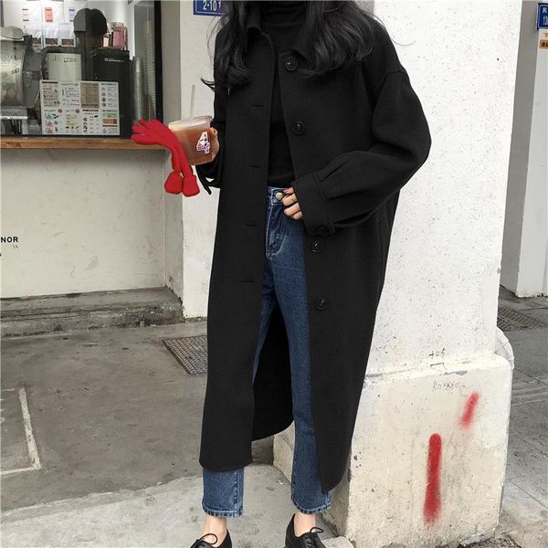 women's wool & blends off season double-sided cashmere coat middle and long doll collar red lantern sleeve hepburn small woolen, Black
women's wool & blends off season double-sided cashmere coat middle and long doll collar red lantern sleeve hepburn small woolen, Black