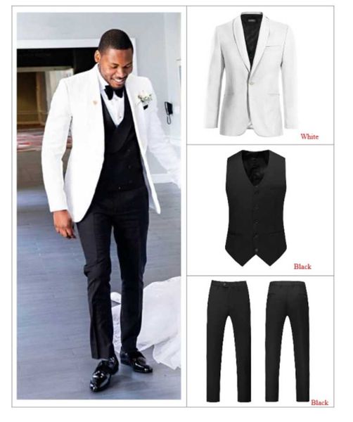 men's suits & blazers white men wedding black pant handsome summer suit slim fit groom tuxedos blazer party prom wear 3 pieces costume, White;black
men's suits & blazers white men wedding black pant handsome summer suit slim fit groom tuxedos blazer party prom wear 3 pieces costume, White;black