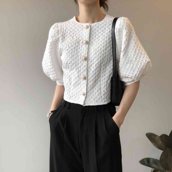 women's & faux leather french retro female sleeve 2021 summer short o o-neck sweaters and blouses, Black
women's & faux leather french retro female sleeve 2021 summer short o o-neck sweaters and blouses, Black