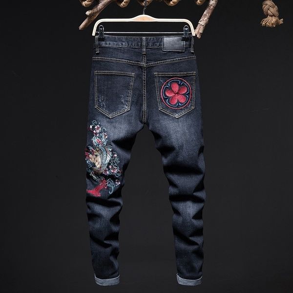 men's jeans breeze jeans with straight leg stretchers from custom-made animal-embroidered street thin adjustment business denim male pa, Blue
men's jeans breeze jeans with straight leg stretchers from custom-made animal-embroidered street thin adjustment business denim male pa, Blue