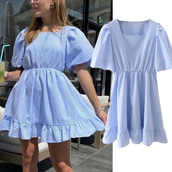 dress za fashion simple plaid youth office women summer casual street chic sweet sky blue 210601, Black;gray
dress za fashion simple plaid youth office women summer casual street chic sweet sky blue 210601, Black;gray