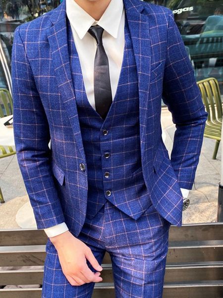 men's suit plaid fabric jacket+vest+pants 3pcs tailored dress slim fit fashion wedding groom tuxedo skinny handsome costume suits & bla, White;black
men's suit plaid fabric jacket+vest+pants 3pcs tailored dress slim fit fashion wedding groom tuxedo skinny handsome costume suits & bla, White;black