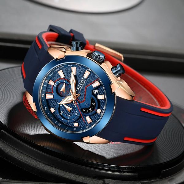 wristwatches megir luxury men quartz brand blue silicone chronograph 30m waterproof sports watch for reloj hombre, Slivery;brown
wristwatches megir luxury men quartz brand blue silicone chronograph 30m waterproof sports watch for reloj hombre, Slivery;brown