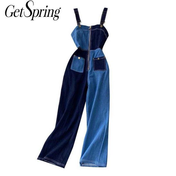 getspring women jumpsuit color matching denim asymmetry casual sleeveless party fashion 210601, Black;white
getspring women jumpsuit color matching denim asymmetry casual sleeveless party fashion 210601, Black;white