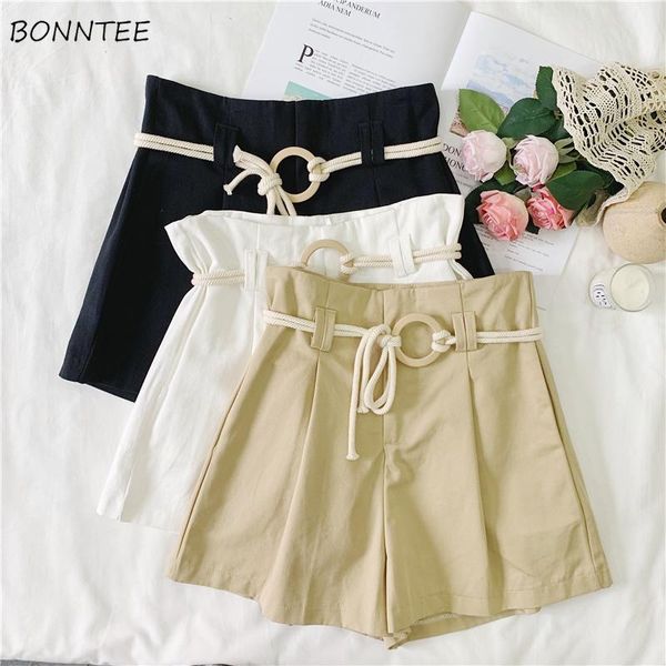 women's shorts women solid loose all-match sashes trendy summer breathable female korean style womens casual elegant chic, White;black
women's shorts women solid loose all-match sashes trendy summer breathable female korean style womens casual elegant chic, White;black