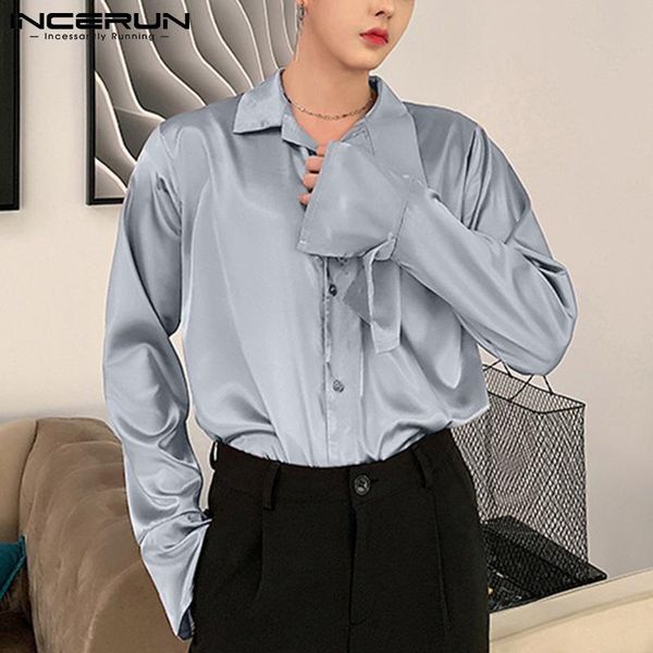 men's casual shirts incerun korea style nostalgic neckline streamer fashion irregular collar flamboyant cuff loose shirt s-5xl, White;black
men's casual shirts incerun korea style nostalgic neckline streamer fashion irregular collar flamboyant cuff loose shirt s-5xl, White;black