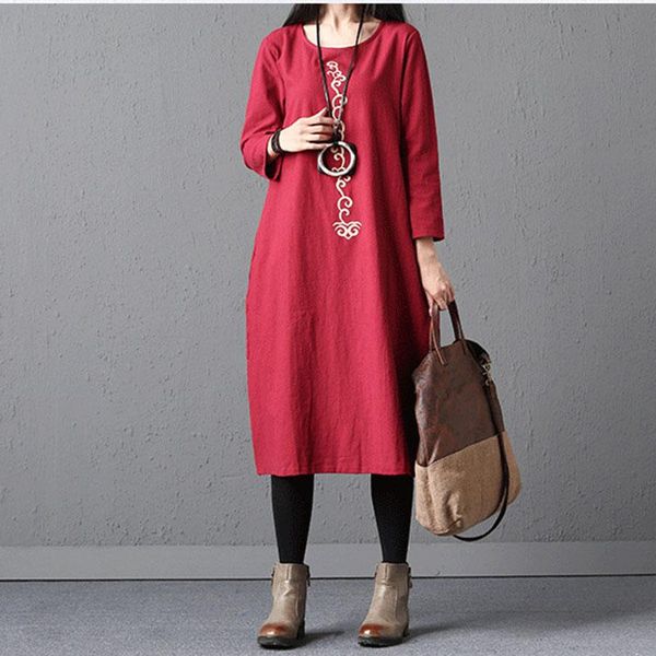 casual dresses women's dress autumn winter long women vintage cotton linen robe femme loose solid elegant, Black;gray
casual dresses women's dress autumn winter long women vintage cotton linen robe femme loose solid elegant, Black;gray