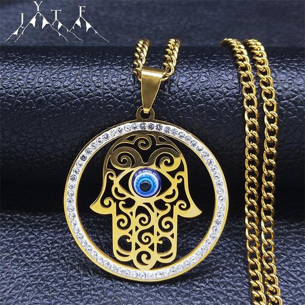 pendant necklaces blue turkey eyes stainless steel crystal hamsa hand necklace women/men gold color jewlery collier n110s05, Silver
pendant necklaces blue turkey eyes stainless steel crystal hamsa hand necklace women/men gold color jewlery collier n110s05, Silver