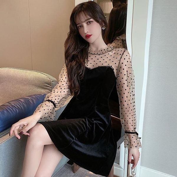 casual dresses hipster black dot pleuche party dress spring fall winter women's clothing fashion brand perspective mesh, Black;gray
casual dresses hipster black dot pleuche party dress spring fall winter women's clothing fashion brand perspective mesh, Black;gray