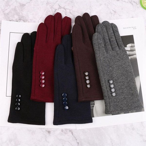 five fingers gloves fashion winter warm thick fleece lined thermal button touch screen women, Blue;gray
five fingers gloves fashion winter warm thick fleece lined thermal button touch screen women, Blue;gray