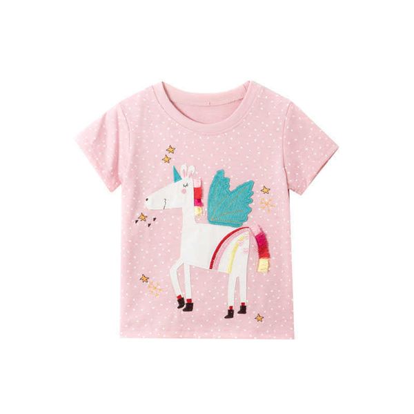 jumping meters summer embroidery children's tees ops cotton unicorn girls shirt applique baby clothes shirts 210529, Blue
jumping meters summer embroidery children's tees ops cotton unicorn girls shirt applique baby clothes shirts 210529, Blue
