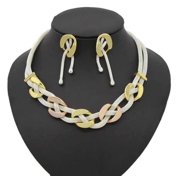 earrings & necklace yulaili dubai gold jewelry sets for women fashion weave choker stud bridal party wedding jewelery, Silver
earrings & necklace yulaili dubai gold jewelry sets for women fashion weave choker stud bridal party wedding jewelery, Silver