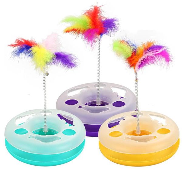 macarons single layer amusement board cat toy color feather spring play turntable pet colorful 4 toys 
macarons single layer amusement board cat toy color feather spring play turntable pet colorful 4 toys