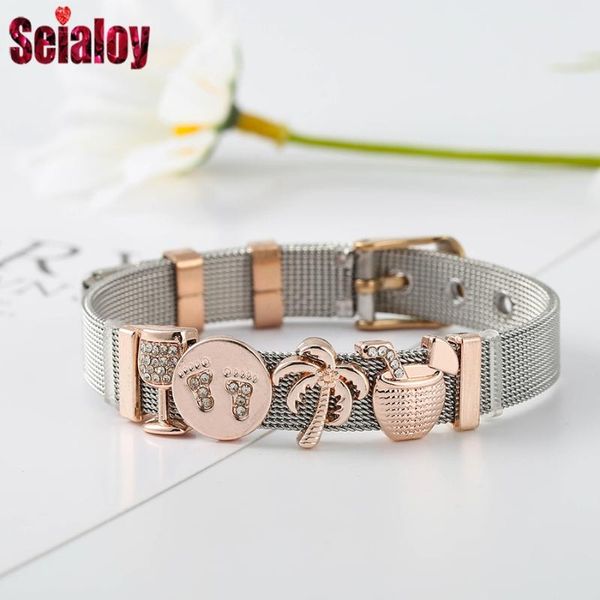 charm bracelets summer ocean style stainless steel for women men beach footprints juice wine beads belt bangle travel memorial jewelry, Golden;silver
charm bracelets summer ocean style stainless steel for women men beach footprints juice wine beads belt bangle travel memorial jewelry, Golden;silver