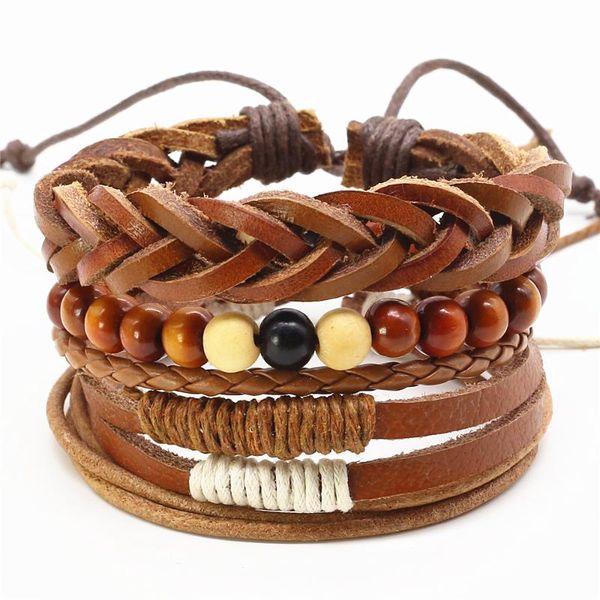 tennis 4 pcs/set casual fashion beads handmade woven men leather bracelets bangles vintage male female jewelry accessories, Golden;silver
tennis 4 pcs/set casual fashion beads handmade woven men leather bracelets bangles vintage male female jewelry accessories, Golden;silver