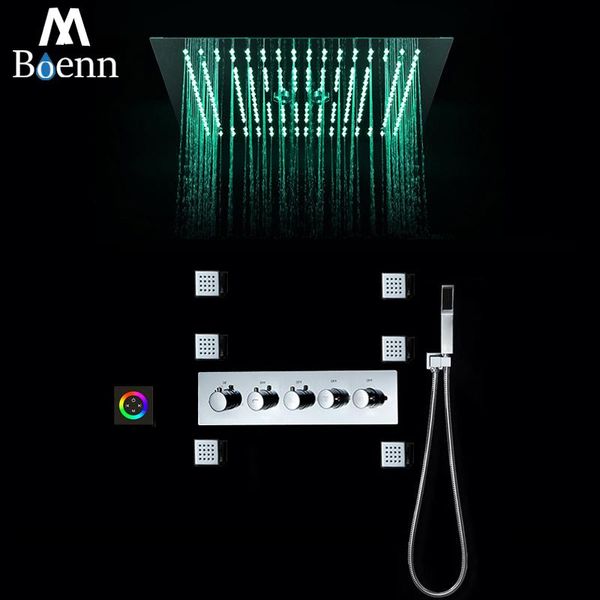 boenn luxurious shower system bathroom faucet rain set brass thermostatic mixer recessed led head chrome & black sets
boenn luxurious shower system bathroom faucet rain set brass thermostatic mixer recessed led head chrome & black sets