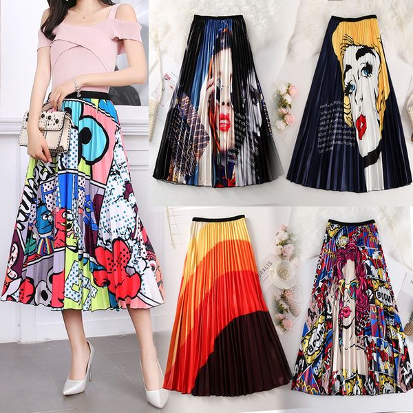 skirts women's elastic waist printed medium length half pleated a-line skirt, Black
skirts women's elastic waist printed medium length half pleated a-line skirt, Black