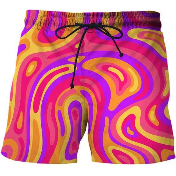 men's shorts beachwear dazzle color printed 3d vertigo fashion man casual clothing swimming loose short pants with rope, White;black
men's shorts beachwear dazzle color printed 3d vertigo fashion man casual clothing swimming loose short pants with rope, White;black