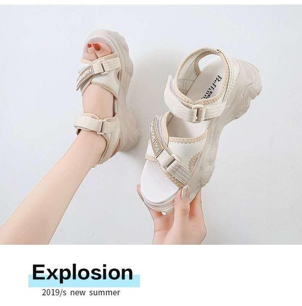 summer sports sandals women's wild platform shoes thick bottom increase ins tide, Black
summer sports sandals women's wild platform shoes thick bottom increase ins tide, Black