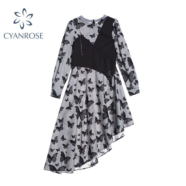 elegant irregular women dress butterfly print autumn casua long sleeve woman o-neck a-line dress lady vintage party vestidos 210417, Black;gray
elegant irregular women dress butterfly print autumn casua long sleeve woman o-neck a-line dress lady vintage party vestidos 210417, Black;gray