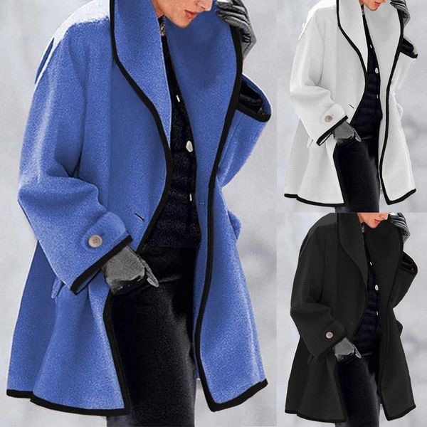 women's wool & blends winter trench coat women fashion long sleeve open cardigan solid casual jacket ladies warm slim overcoat outwear, Black
women's wool & blends winter trench coat women fashion long sleeve open cardigan solid casual jacket ladies warm slim overcoat outwear, Black