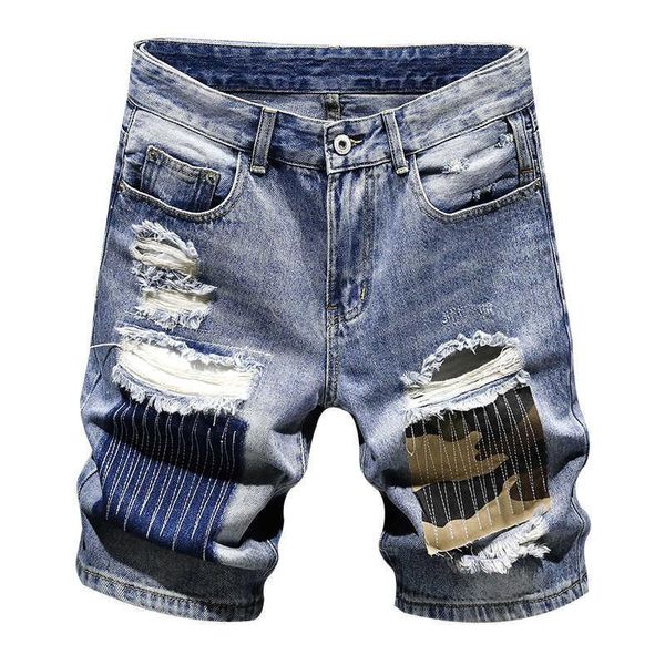 men's shorts summer 2021 mens clothing thin patch hole denim male japanese tide brand loose five-point youth stretch pants, White;black
men's shorts summer 2021 mens clothing thin patch hole denim male japanese tide brand loose five-point youth stretch pants, White;black