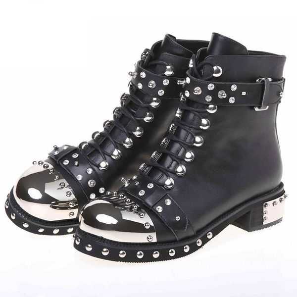 boots fashion punk gothic style lace up belts rivet round toe women shoes short haulage motor mujer zapatos, Black
boots fashion punk gothic style lace up belts rivet round toe women shoes short haulage motor mujer zapatos, Black