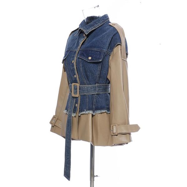 women's jackets fashion clothing patchwork hit color denim coats female lapel collar long sleeve high waist for women enbv, Black;brown
women's jackets fashion clothing patchwork hit color denim coats female lapel collar long sleeve high waist for women enbv, Black;brown