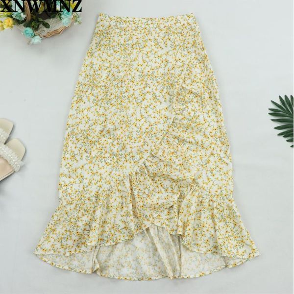 skirts women vintage fashion yellow flower print irregular pleated ruffles midi skirt faldas mujer ladies side zipper vestido, Black 
skirts women vintage fashion yellow flower print irregular pleated ruffles midi skirt faldas mujer ladies side zipper vestido, Black