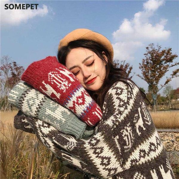 christmas deer online celebrity sweater year red winter style laziness-style loose warm yarn women's sweaters, White;black
christmas deer online celebrity sweater year red winter style laziness-style loose warm yarn women's sweaters, White;black