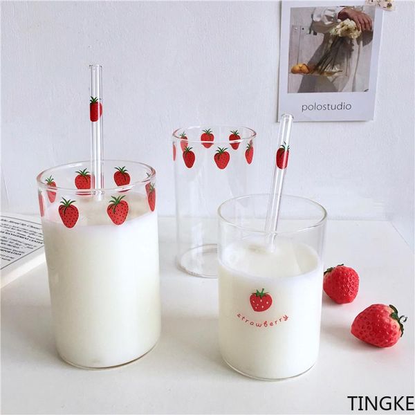 strawberry cute nordic glass cup with straw creative transparent water student milk heat resistant 300ml wine glasses
strawberry cute nordic glass cup with straw creative transparent water student milk heat resistant 300ml wine glasses