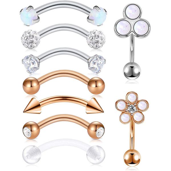 16g earrings daith snug eyebrow rings curved barbell anti tragus forward helix piercings for women men, Silver
16g earrings daith snug eyebrow rings curved barbell anti tragus forward helix piercings for women men, Silver
