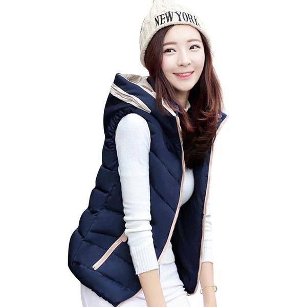 women's vests waistcoats,vest women cardigans jacket winter warm coats down vest with hood womens coat colete feminino, Black;white
women's vests waistcoats,vest women cardigans jacket winter warm coats down vest with hood womens coat colete feminino, Black;white