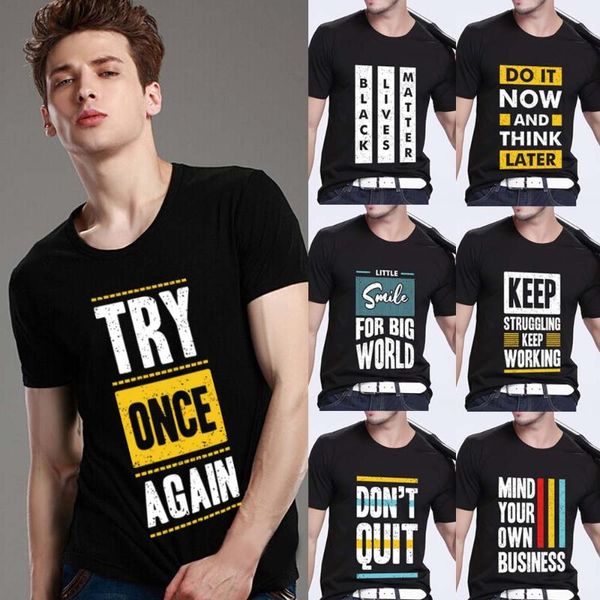 men's t-shirts summer simple basic slim t-shirt casual o-neck inspirational phrase printing series youth comfortable black soft top, White;black
men's t-shirts summer simple basic slim t-shirt casual o-neck inspirational phrase printing series youth comfortable black soft top, White;black