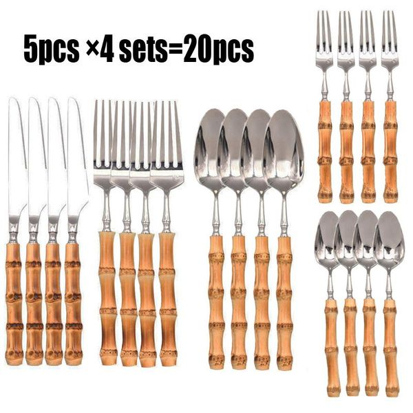 dinnerware sets 5pcs 20pcs 25pcs creative natural bamboo handle stainless steel spoon cutlery dining tableware quality
dinnerware sets 5pcs 20pcs 25pcs creative natural bamboo handle stainless steel spoon cutlery dining tableware quality