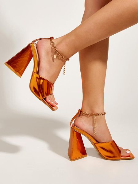 sandals elegant ladies party dress shoes fashion metal chain ankle buckle open toe triangle square heels women, Black
sandals elegant ladies party dress shoes fashion metal chain ankle buckle open toe triangle square heels women, Black
