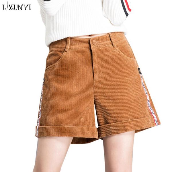 women's shorts lxunyi 2021 autumn wide leg corduroy women side striped button zipper pockets loose short pants female harajuku, White;black
women's shorts lxunyi 2021 autumn wide leg corduroy women side striped button zipper pockets loose short pants female harajuku, White;black