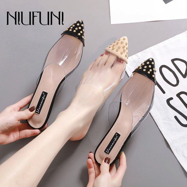 slippers fashion transparent rhinestone rivet women's pointed low heel 2021 flat shoes casual slip on ladies sandals slides, Black
slippers fashion transparent rhinestone rivet women's pointed low heel 2021 flat shoes casual slip on ladies sandals slides, Black