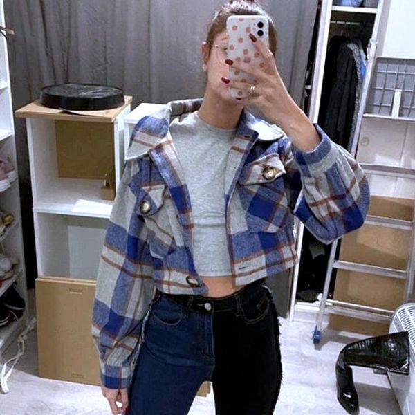 women's jackets women plaid woolen checked coat autumn winter horn buckles turn down collar plaids bomber jacket pockets cardigan stitc, Black;brown
women's jackets women plaid woolen checked coat autumn winter horn buckles turn down collar plaids bomber jacket pockets cardigan stitc, Black;brown
