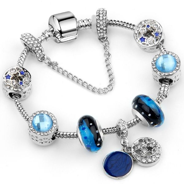 925 sterling silver blue charm bead fit european pandora bracelets for women blue starry sky moon stars charm beads snake chain fashion jewe, Golden;silver
925 sterling silver blue charm bead fit european pandora bracelets for women blue starry sky moon stars charm beads snake chain fashion jewe, Golden;silver