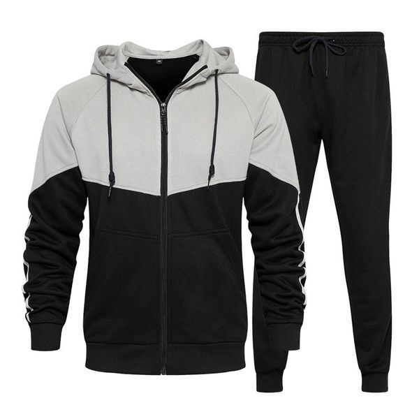 men's tracksuits 2 pieces sets tracksuit men's autumn winter hooded sweatshirt +drawstring pants male stripe patchwork hoodies spor, Gray
men's tracksuits 2 pieces sets tracksuit men's autumn winter hooded sweatshirt +drawstring pants male stripe patchwork hoodies spor, Gray