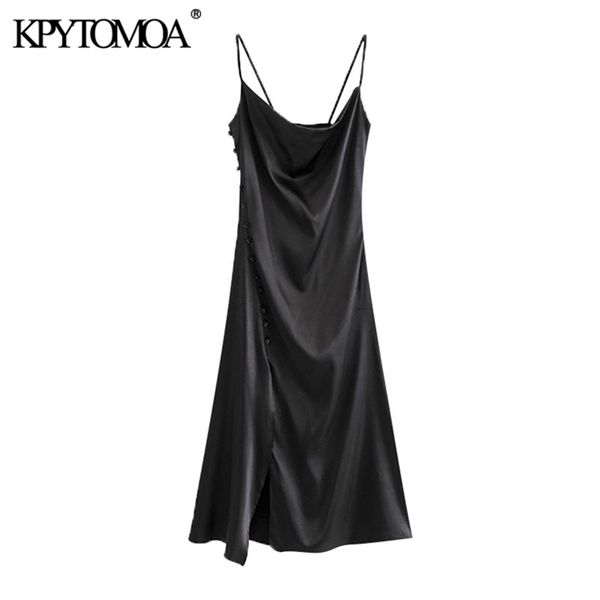 women chic fashion side buttons slit cozy midi dress vintage backless thin straps female dresses vestidos mujer 210420, Black;gray
women chic fashion side buttons slit cozy midi dress vintage backless thin straps female dresses vestidos mujer 210420, Black;gray