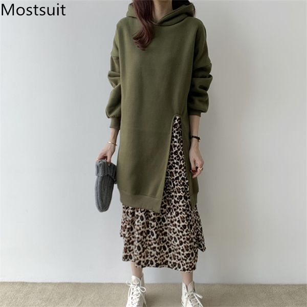 spring leopard print fake two pieces patchwork sweatshirt dress women long sleeve korean hooded dresses vestidos mujer 210518, Black;gray
spring leopard print fake two pieces patchwork sweatshirt dress women long sleeve korean hooded dresses vestidos mujer 210518, Black;gray
