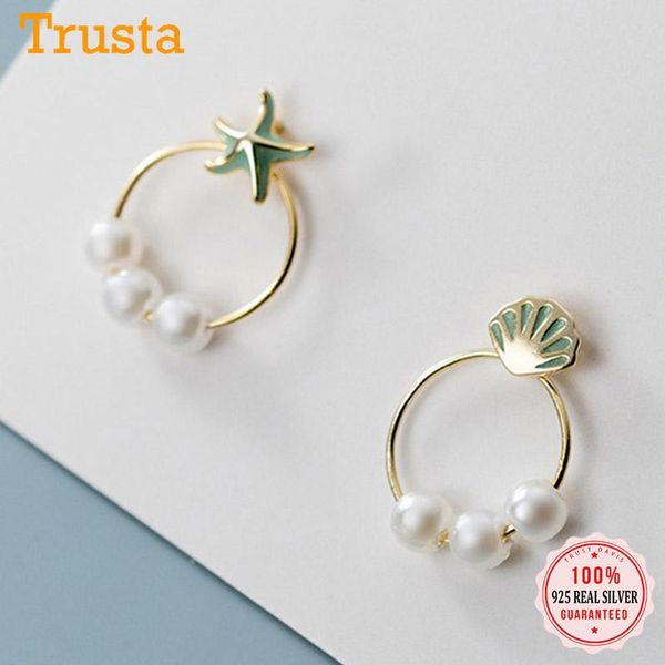 stud trustdavis 925 sterling silver sweet asymmetric starfish shells synthesis pearl earrings for women wedding jewelry db230, Golden;silver
stud trustdavis 925 sterling silver sweet asymmetric starfish shells synthesis pearl earrings for women wedding jewelry db230, Golden;silver