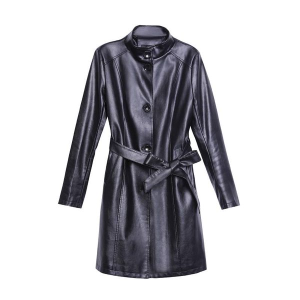 women's leather & faux genuine girls long 2021 autumn self-cultivation stand lead code suit-dress skin windbreaker loose free, Black
women's leather & faux genuine girls long 2021 autumn self-cultivation stand lead code suit-dress skin windbreaker loose free, Black