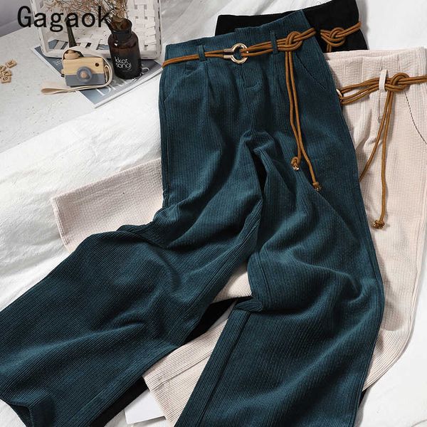 women vintage corduroy pant spring autumn solid sashes loose straight casual korean simple fashion wild pants 210531, Black;white
women vintage corduroy pant spring autumn solid sashes loose straight casual korean simple fashion wild pants 210531, Black;white